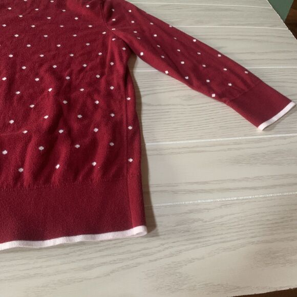 Lands End Girls‎ Medium Sweater Red With White Hearts - Picture 9 of 9